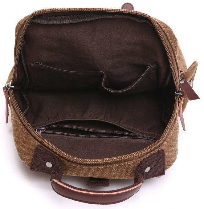 Мужская текстильная коричневая сумка-рюкзак Vintage 20142 купить недорого в Ты Купи