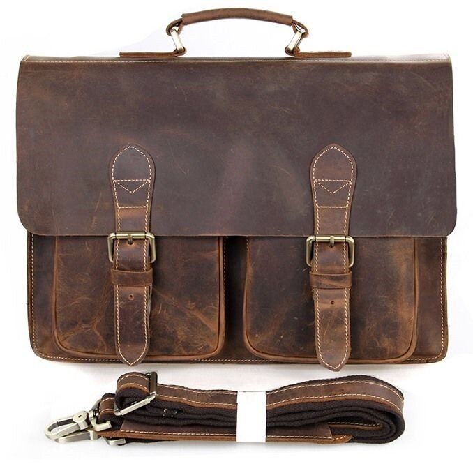 Чоловічий шкіряний портфель Vintage 14430 Коричневий купити недорого в Ти Купи