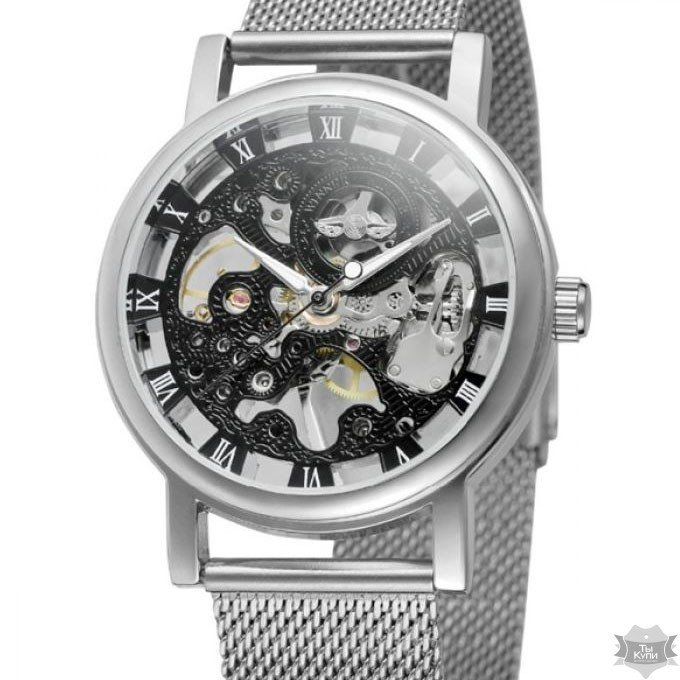 Чоловічий наручний годинник скелетон Winner Band (одна тисяча сто п'ятьдесят-дві) купити недорого в Ти Купи