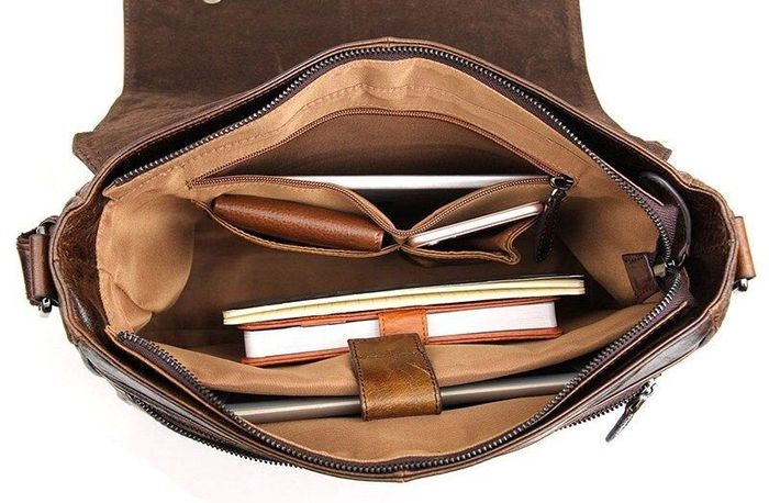 Чоловіча шкіряна сумка Vintage 14425 Темно-коричневий купити недорого в Ти Купи