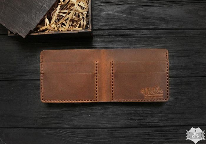 Чоловічий шкіряний гаманець ручної роботи VOILE vl-mw1-lbrn-brn купити недорого в Ти Купи