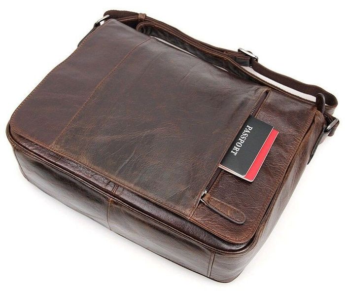 Чоловіча шкіряна сумка Vintage 14425 Темно-коричневий купити недорого в Ти Купи