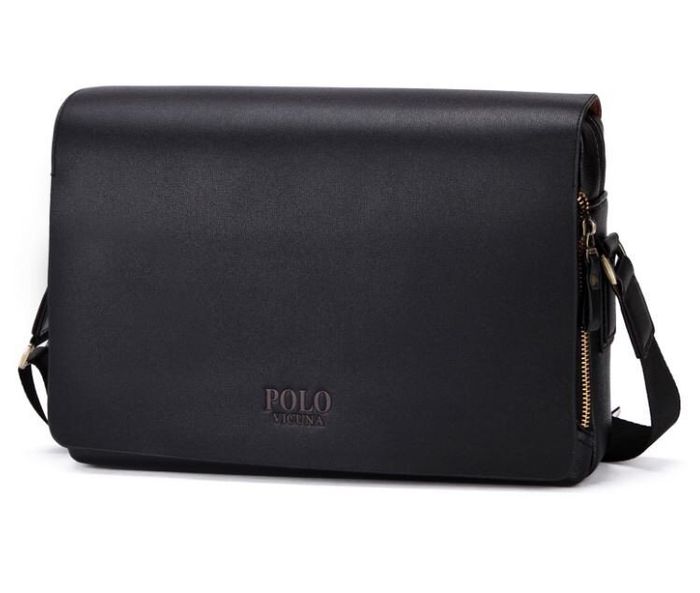 Мужская черная сумка через плечо Polo 8802-4 купить недорого в Ты Купи