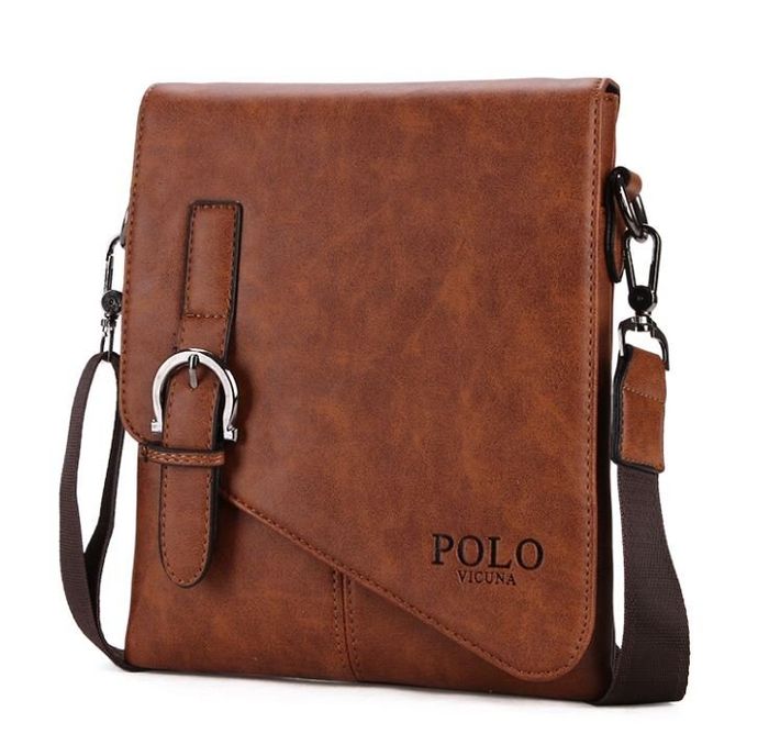 Чоловіча повсякденна коричнева сумка Polo 8838-1 купити недорого в Ти Купи