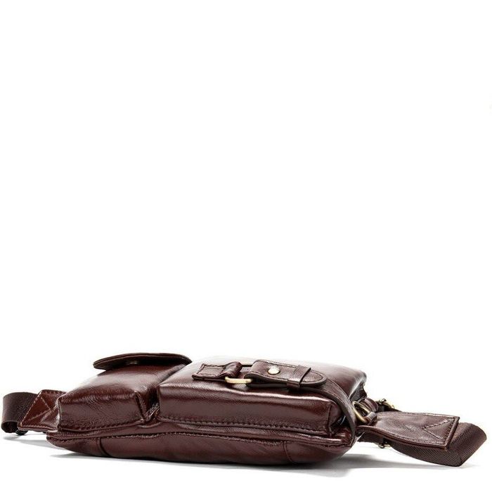 Шкіряна сумка на пояс Vintage 14747 Темно-коричневий купити недорого в Ти Купи