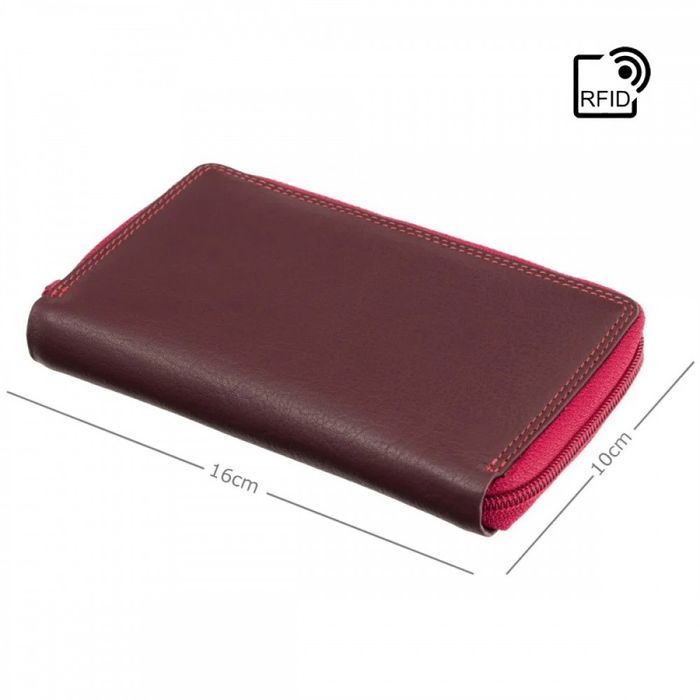 Жіночий шкіряний гаманець із RFID захистом Visconti RB98 Aruba (Plum Multi) купити недорого в Ти Купи