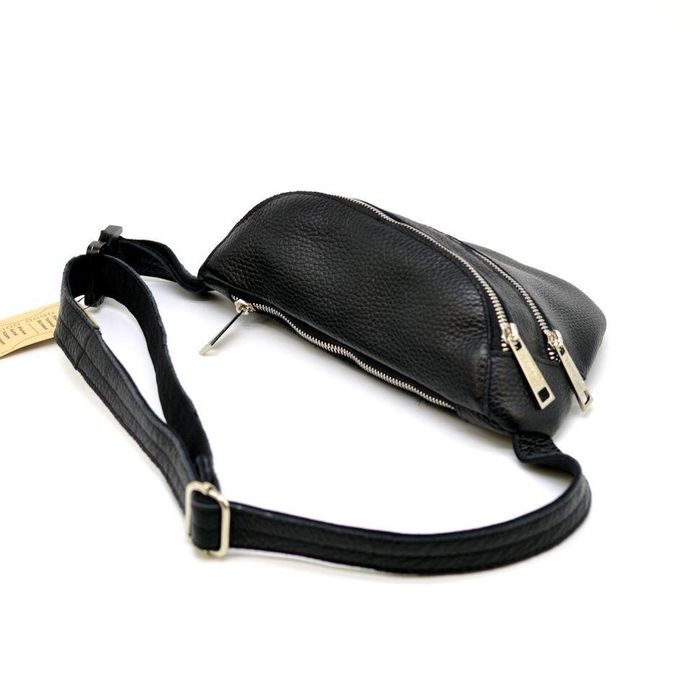 Кожаная черная сумка на пояс унисекс TARWA fa-3093-4lx купить недорого в Ты Купи