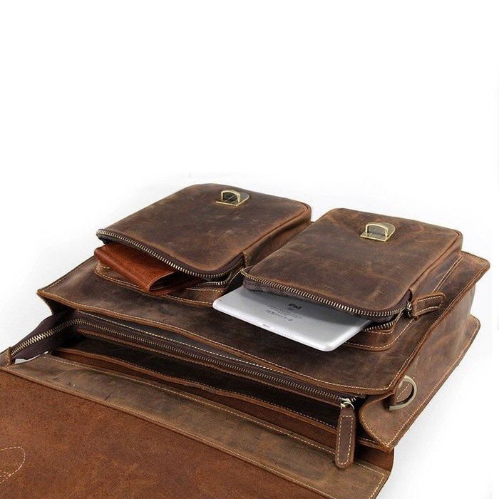Чоловічий шкіряний портфель Vintage 14430 Коричневий купити недорого в Ти Купи