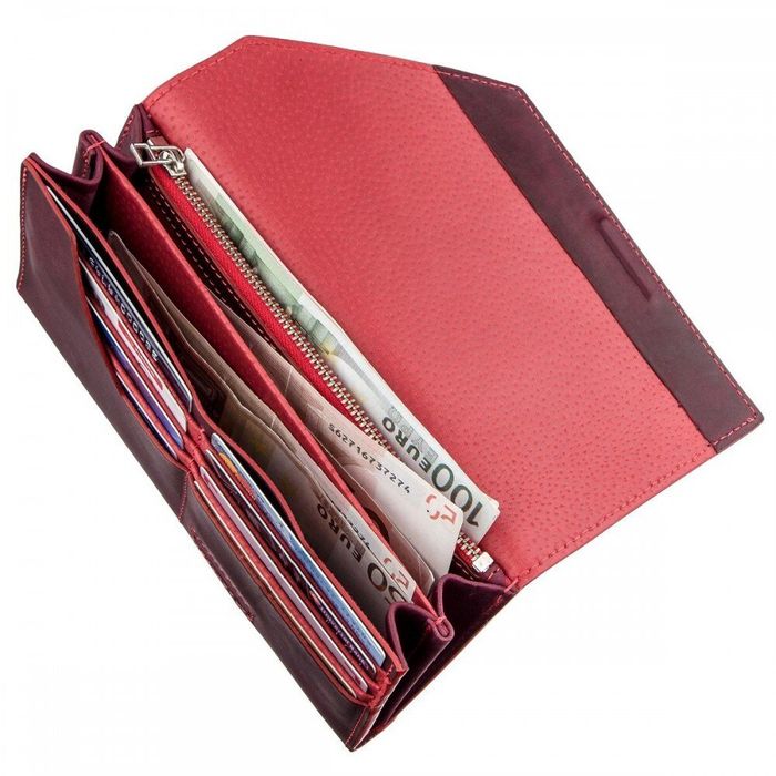 Жіночий шкіряний бордовий гаманець GRANDE PELLE 11217 купити недорого в Ти Купи