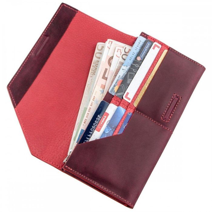 Женский кожаный бордовый кошелёк GRANDE PELLE 11217 купить недорого в Ты Купи