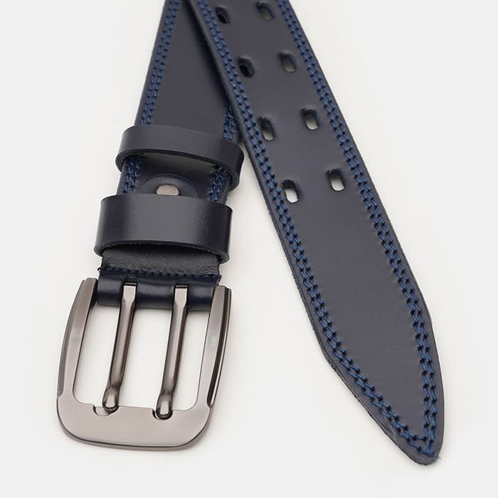 Мужской кожаный ремень Borsa Leather V1125FX23-navy купить недорого в Ты Купи