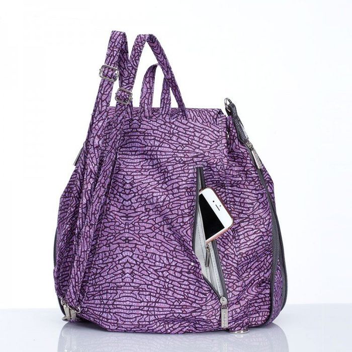 Городская сумка-рюкзак из ткани Dolly 369 сиреневая купить недорого в Ты Купи