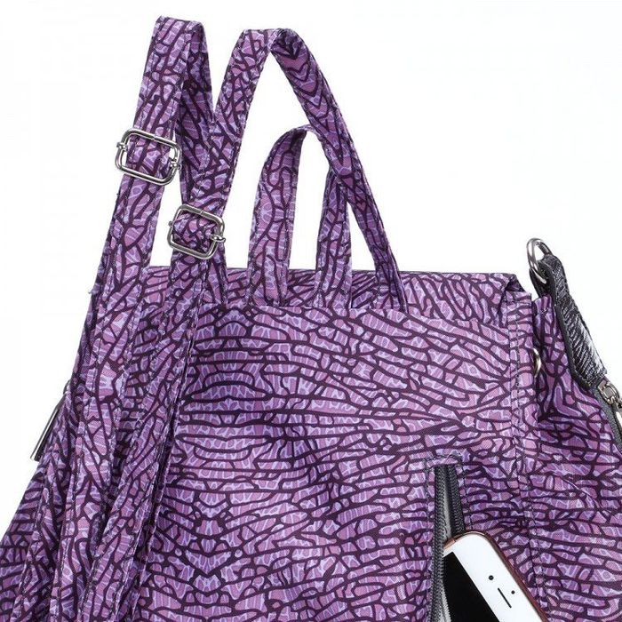 Городская сумка-рюкзак из ткани Dolly 369 сиреневая купить недорого в Ты Купи