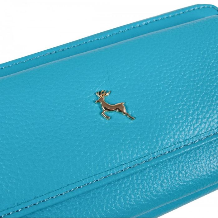 Английский женский кожаный кошелек Ashwood J54 BLUE ATOLL (Синий) купить недорого в Ты Купи