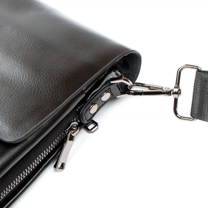 Мужская сумка через плечо из кожзама DR. BOND 525-3 black купить недорого в Ты Купи