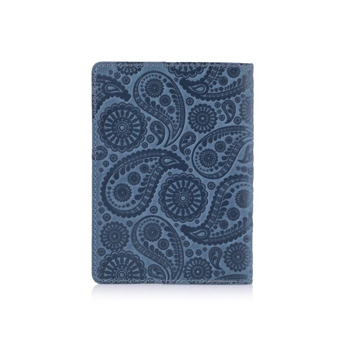 Шкіряна обкладинка на паспорт HiArt PC-01 Buta Art Блакитний купити недорого в Ти Купи
