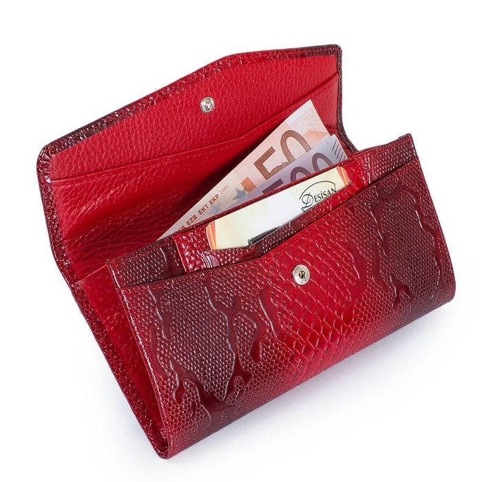Жіночий червоний шкіряний гаманець DESISAN SHI113-500-1UZ купити недорого в Ти Купи