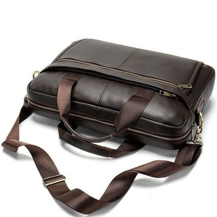 Кожаная сумка для ноутбука Vintage 14670 Темно-коричневый купить недорого в Ты Купи