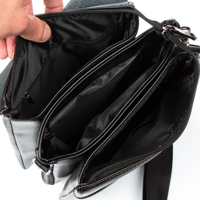 Мужская сумка через плечо из кожзама DR. BOND 525-3 black купить недорого в Ты Купи
