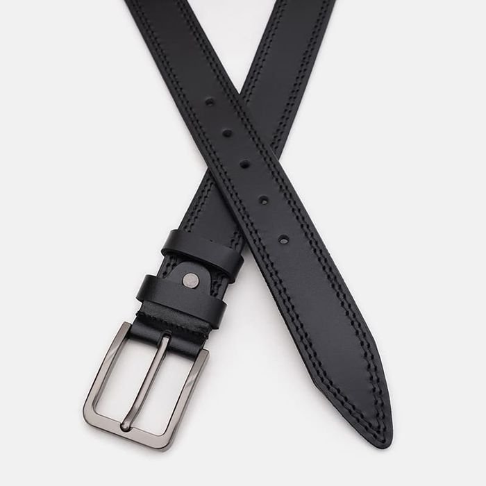 Мужской кожаный ремень Borsa Leather 115v1fx69-black купить недорого в Ты Купи
