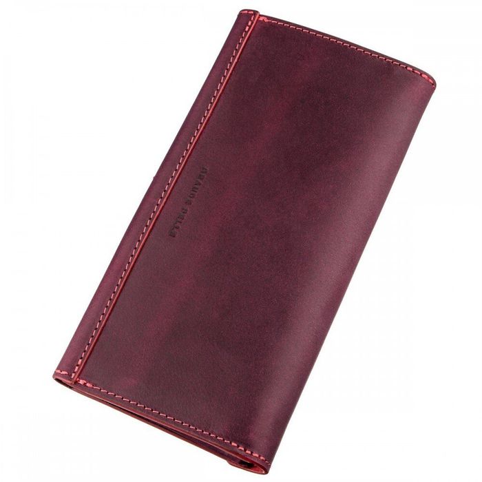 Жіночий шкіряний бордовий гаманець GRANDE PELLE 11217 купити недорого в Ти Купи