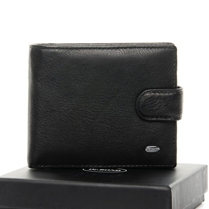 Чоловічий шкіряний чорний гаманець Classik dr.Bond M59-1 black купити недорого в Ти Купи