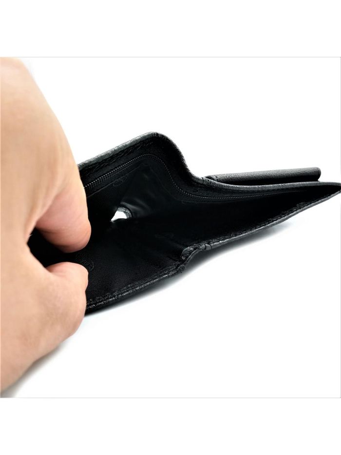 Мужской кожаный кошелек-зажим Weatro 11 х 8 х 3 см Черный wtro-168-24B купить недорого в Ты Купи