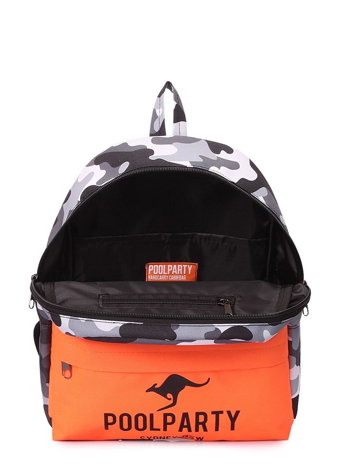 Женский тканевый рюкзак POOLPARTY Mini mini-camo-orange купить недорого в Ты Купи