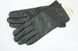 Зимові жіночі чорні рукавички з натуральної шкіри