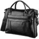 Мужская чёрная кожаная сумка для ноутбука SHVIGEL 15306