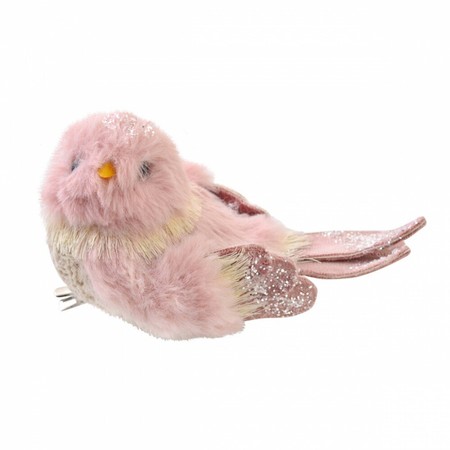 Ялинкова підвіска YES! Fun пташка пухнаста рожева 13 * 7 см 973550 купити недорого в Ти Купи