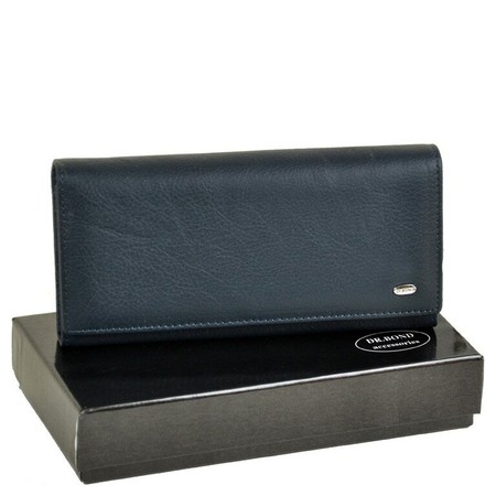 Кожаный кошелек Classik DR. BOND W1-V dark-blue купить недорого в Ты Купи