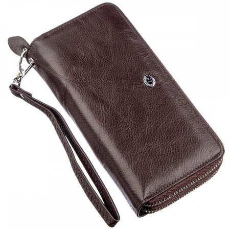 Женский тёмно-коричневый кошелёк из натуральной кожи ST Leather 18867 Темно-коричневый купить недорого в Ты Купи