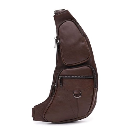 Чоловічий рюкзак шкіряний через плече Keizer K13761br-brown купити недорого в Ти Купи