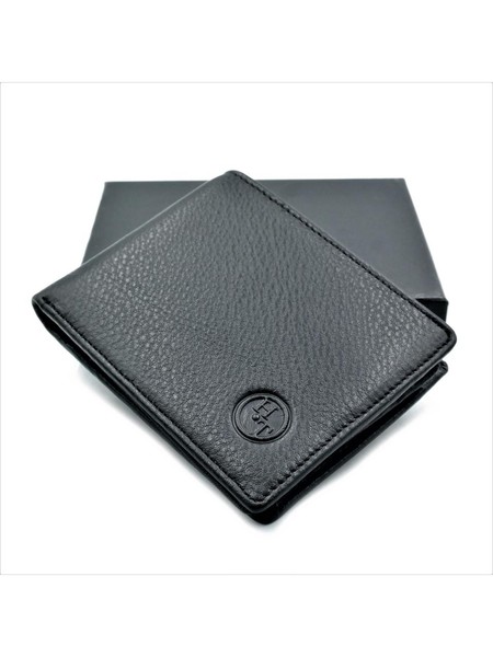 Чоловічий шкіряний гаманець Weatro 11 х 9 х 3 см Чорний wtro-1123 купити недорого в Ти Купи