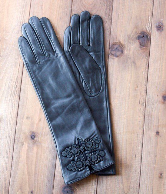 Жіночі шкіряні довгі рукавички Shust Gloves 847 купити недорого в Ти Купи