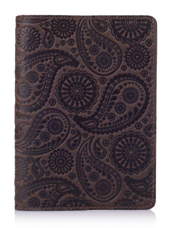 Шкіряна коричнева обкладинка на паспорт HiArt PC-01 Buta Art Коричневий купити недорого в Ти Купи