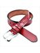 Женский кожаный ремень Weatro 3,3х110-115 см Красный lmn-zh-33k-004