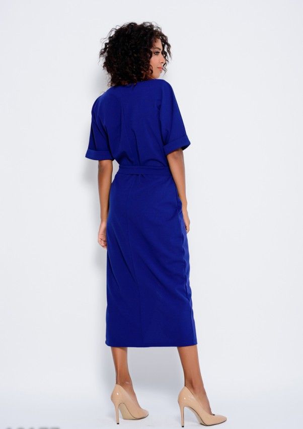 Сукня ISSA PLUS 10177 синій купити недорого в Ти Купи