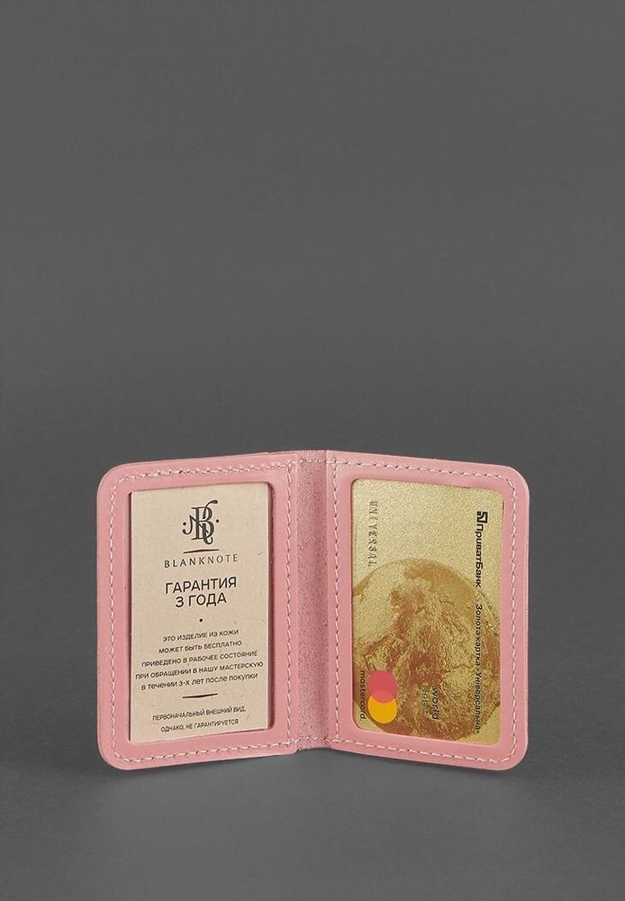 Чоловічий Кард-кейс з шкіри ручної роботи BlankNote bn-kk-4-pink-peach купити недорого в Ти Купи