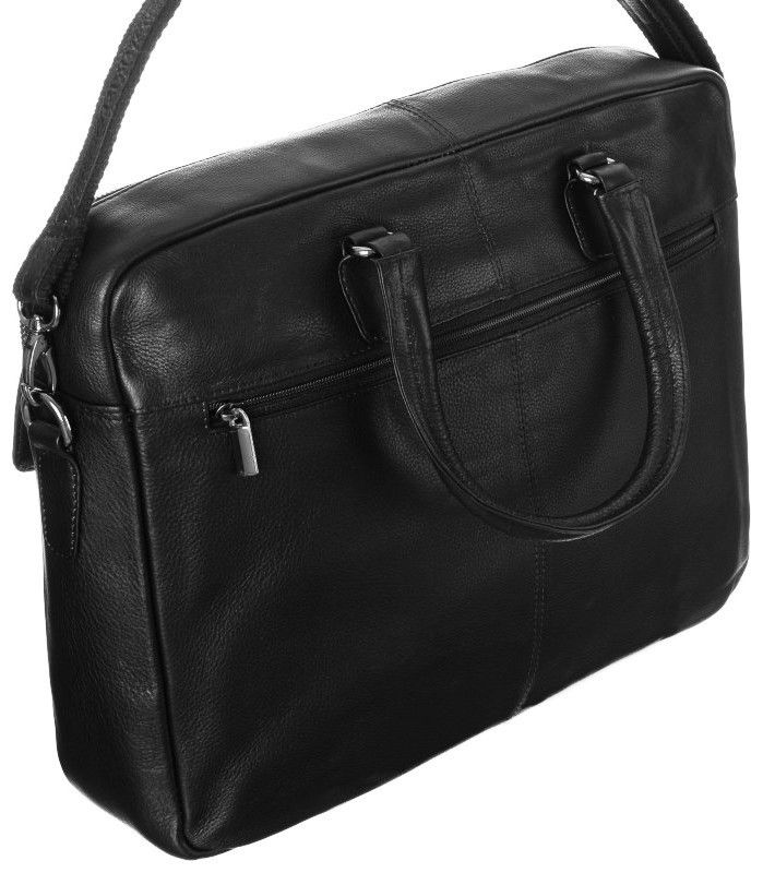 Мужская кожаная сумка-портфель для ноутбука 14 дюймов Always Wild черная купить недорого в Ты Купи