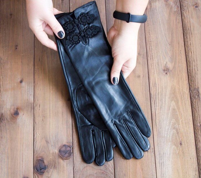 Женские кожаные длинные перчатки Shust Gloves 847 купить недорого в Ты Купи