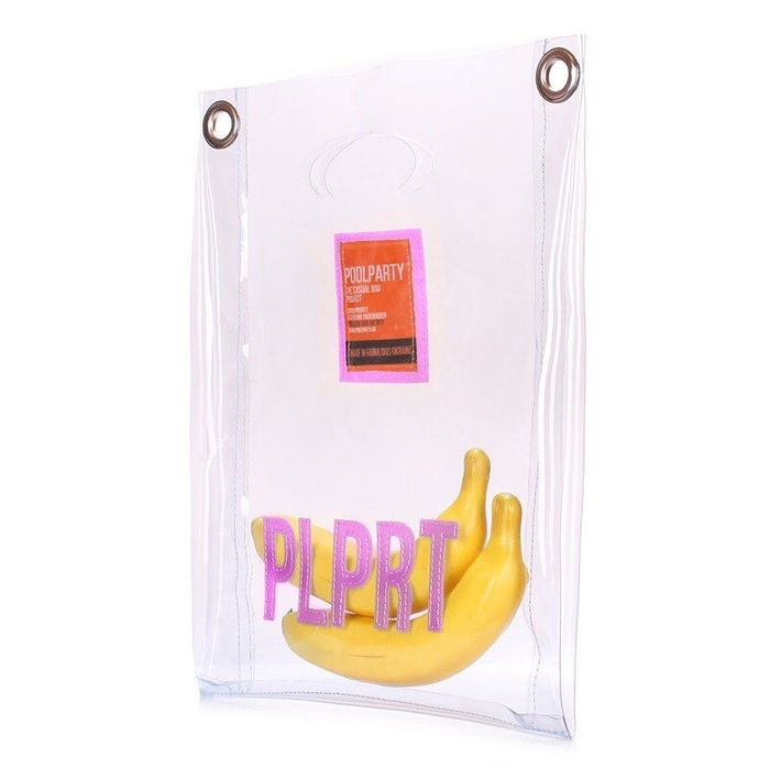 Прозрачная сумка-пакет POOLPARTY Сlear pink купить недорого в Ты Купи