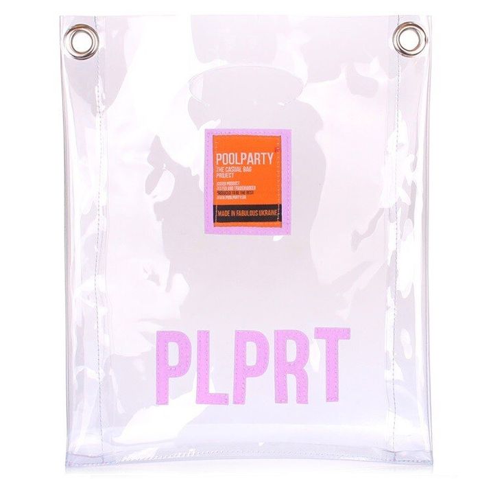 Прозора сумка-пакет POOLPARTY Сlear pink купити недорого в Ти Купи