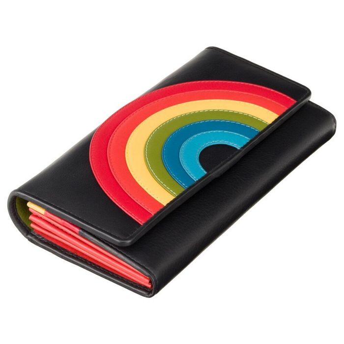 Кожаный женский кошелек Visconti HR80 (Black Rainbow) купить недорого в Ты Купи