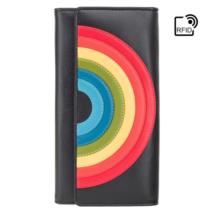 Шкіряний жіночий гаманець Visconti HR80 (Black Rainbow) купити недорого в Ти Купи