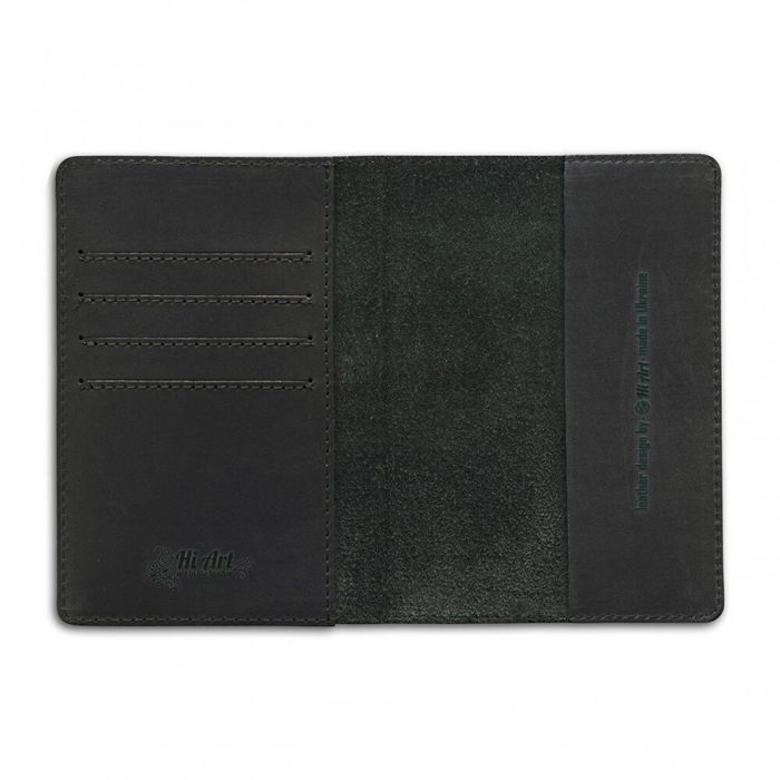 Обкладинка для паспорта зі шкіри HiArt PC-02 Mehendi Classic чорна Чорний купити недорого в Ти Купи