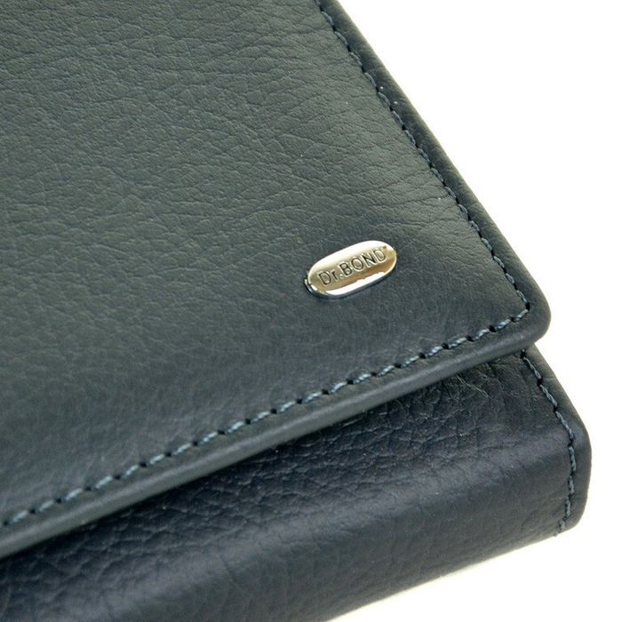 Кожаный кошелек Classik DR. BOND W1-V dark-blue купить недорого в Ты Купи