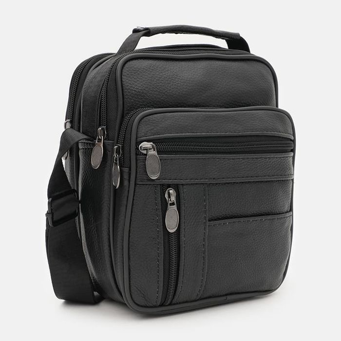 Мужская кожаная сумка Borsa Leather K16683-3bl-black купить недорого в Ты Купи