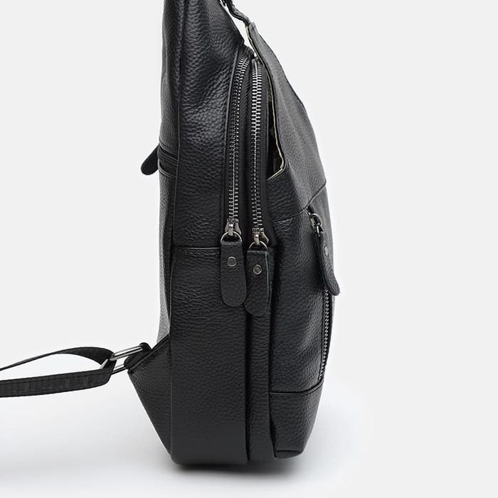 Мужской кожаный рюкзак через плечо Keizer K11802bl-black купить недорого в Ты Купи
